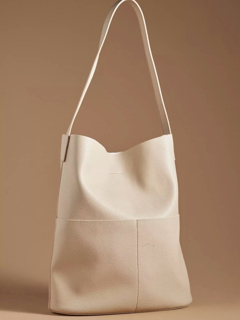New by Anthropologie Joss Faux Leather Bucket Tote w/Mini Pouch